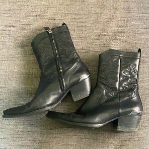 Massimo Dutti leather cowboy western boots 40/9